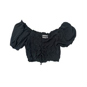 UO Puff Sleeve Smocked Crop Top‎